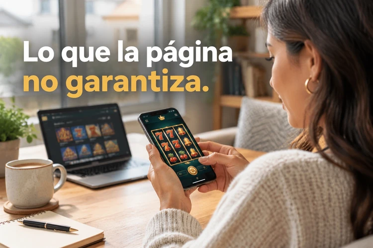 Lo que la página no garantiza